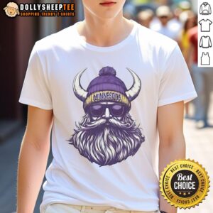 Original Minnesota Vikings Mascot Wearing A Beanie And Sunglasses T-Shirt