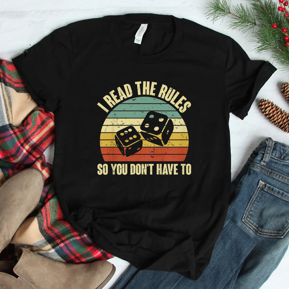 Game Night Adults Funny Board Games I Read The Rules Shirt