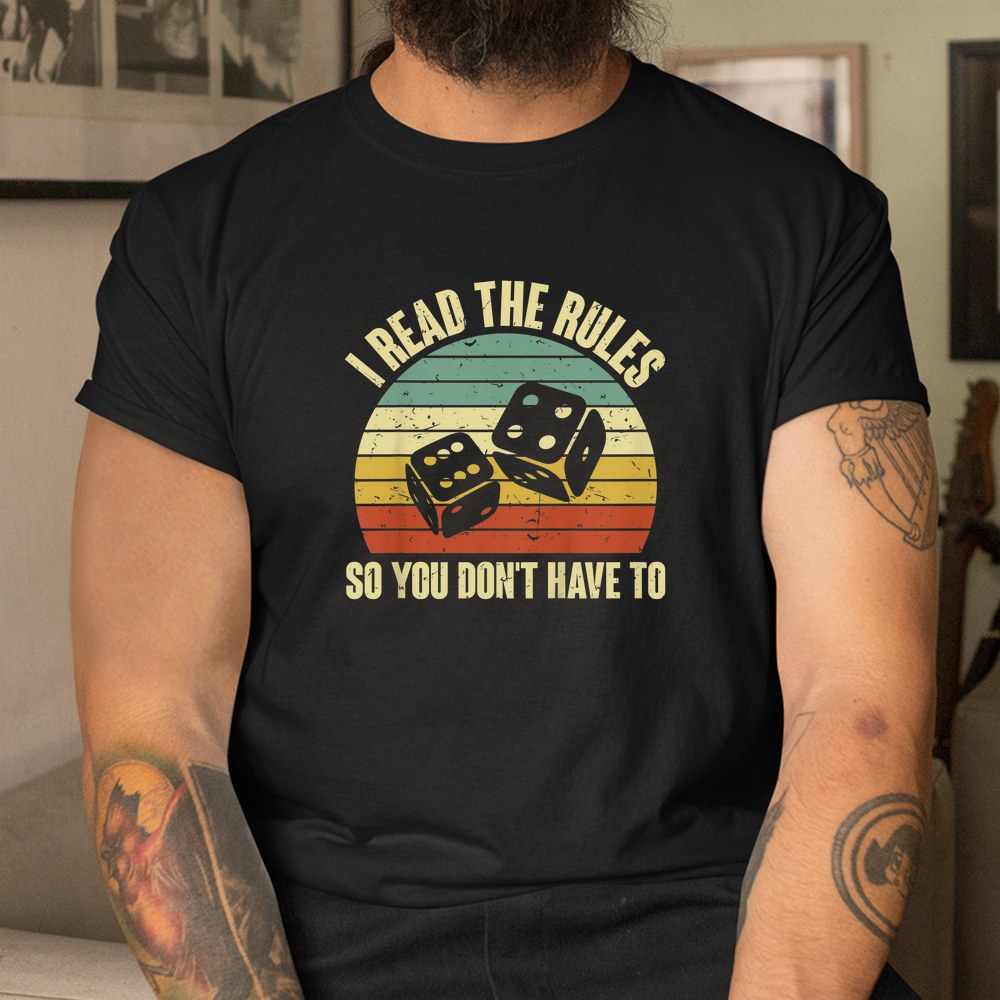 Game Night Adults Funny Board Games I Read The Rules Shirt - Image 3