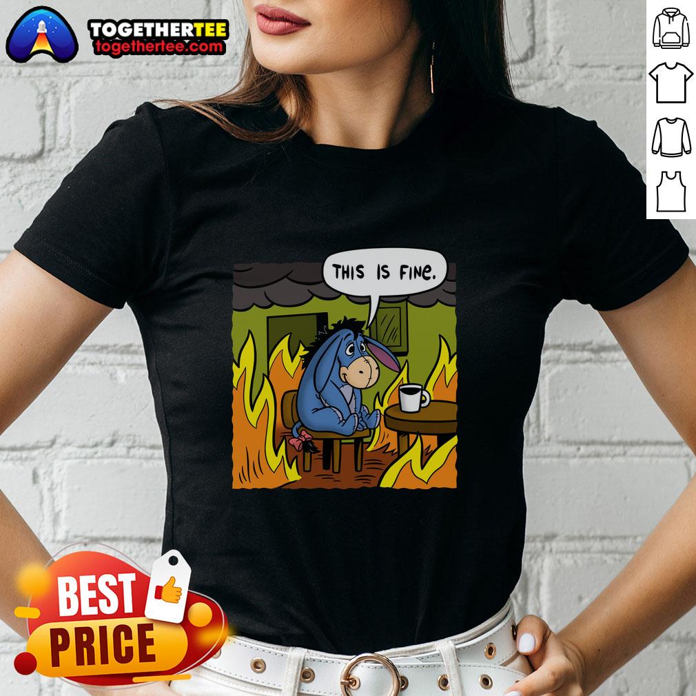 Good Stuffed Donkey This Is Fine Meme T-Shirt - Image 3