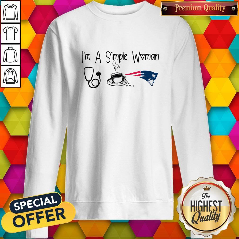 I’m A Simple Woman Nurse Coffee New England Patriots Shirt - Image 5