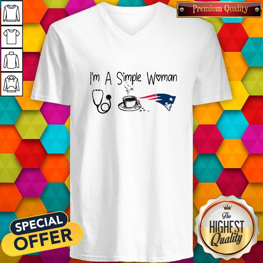 I’m A Simple Woman Nurse Coffee New England Patriots Shirt - Image 2