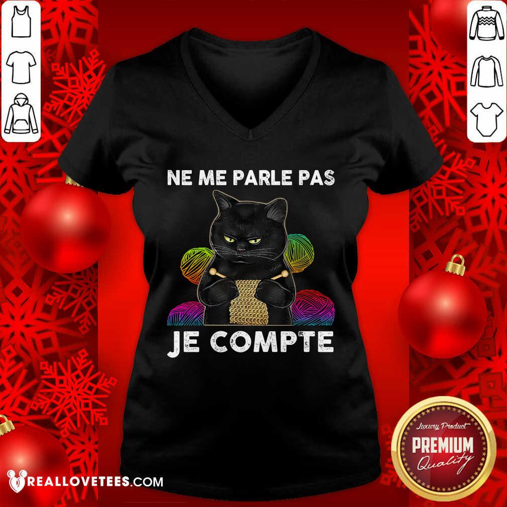 Black Cat Ne Me Parle Pas Je Compte Shirt - Image 3