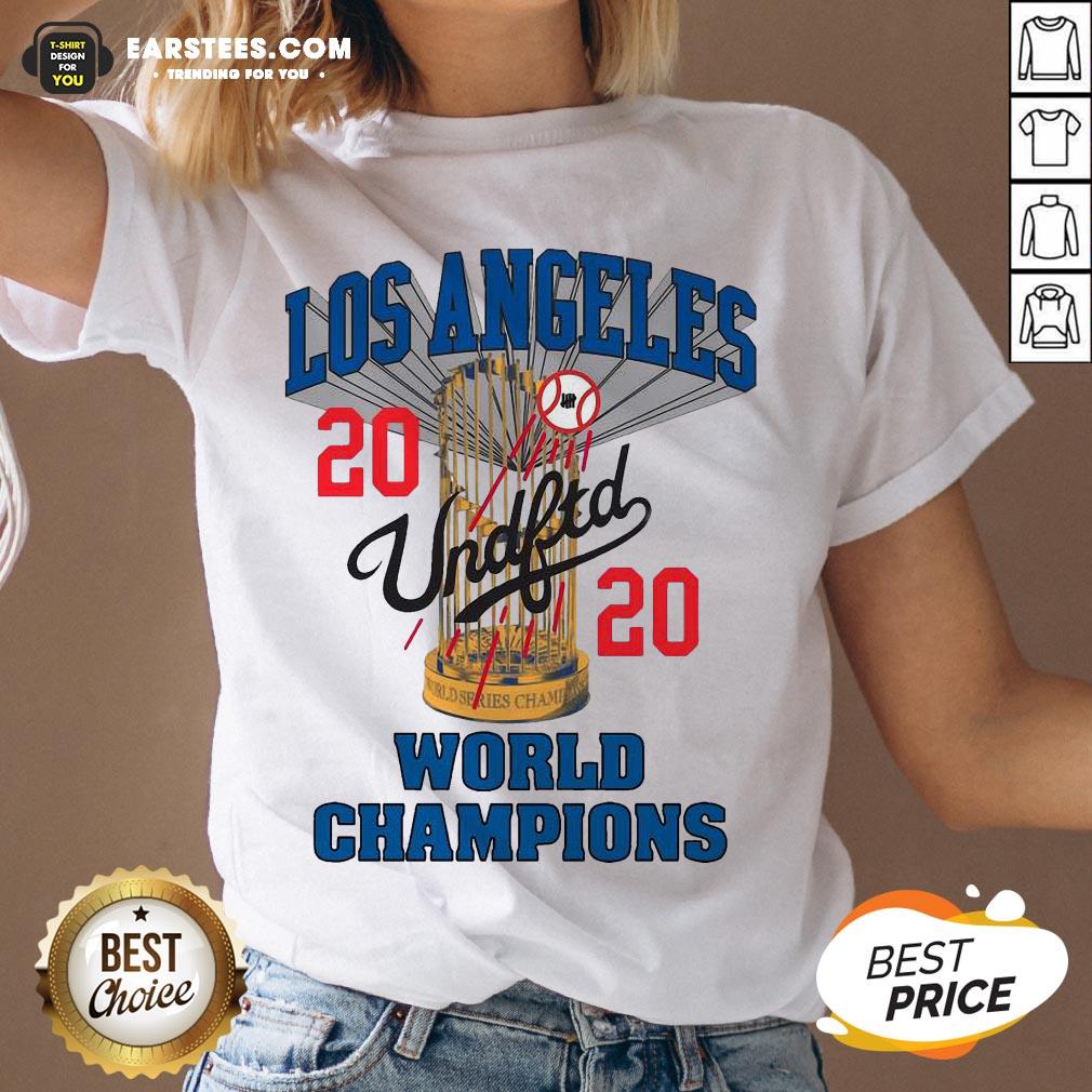 Official MLB Los Angeles Dodgers Undefeated 2020 World Championship Dodgers National League Champions 2020 Blue Shirt - Image 3