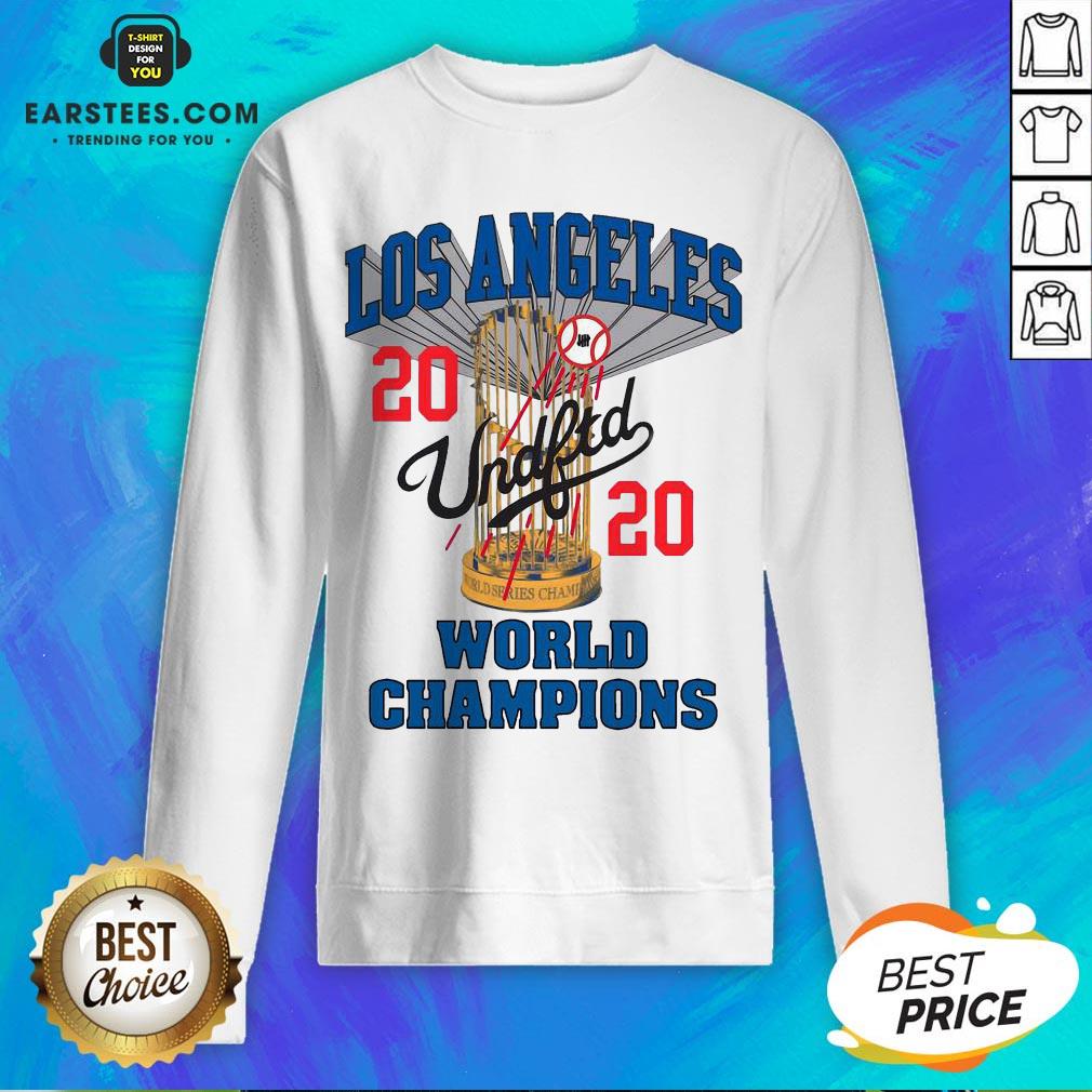 Official MLB Los Angeles Dodgers Undefeated 2020 World Championship Dodgers National League Champions 2020 Blue Shirt - Image 5