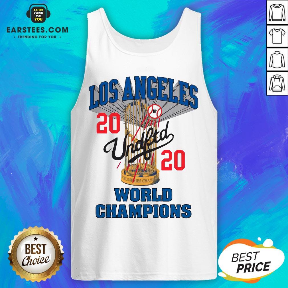 Official MLB Los Angeles Dodgers Undefeated 2020 World Championship Dodgers National League Champions 2020 Blue Shirt - Image 4