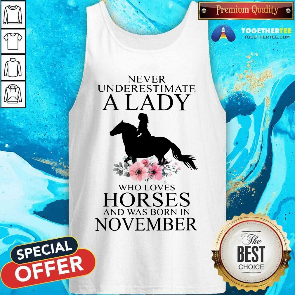 A Lady Loves Horses And Was Born In November Shirt - Image 2