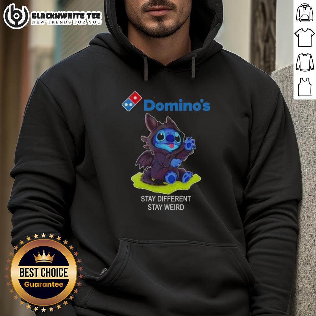 Hot Stitch Cosplay Toothless X Domino’s Stay Different Stay Weird T-Shirt - Image 2