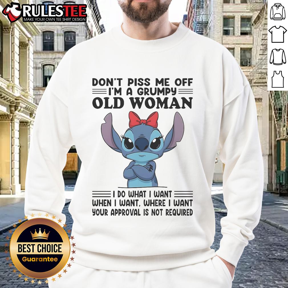 Top Stitch Don't Piss Me Off I'm A Grumpy Old Woman T-Shirt - Image 5