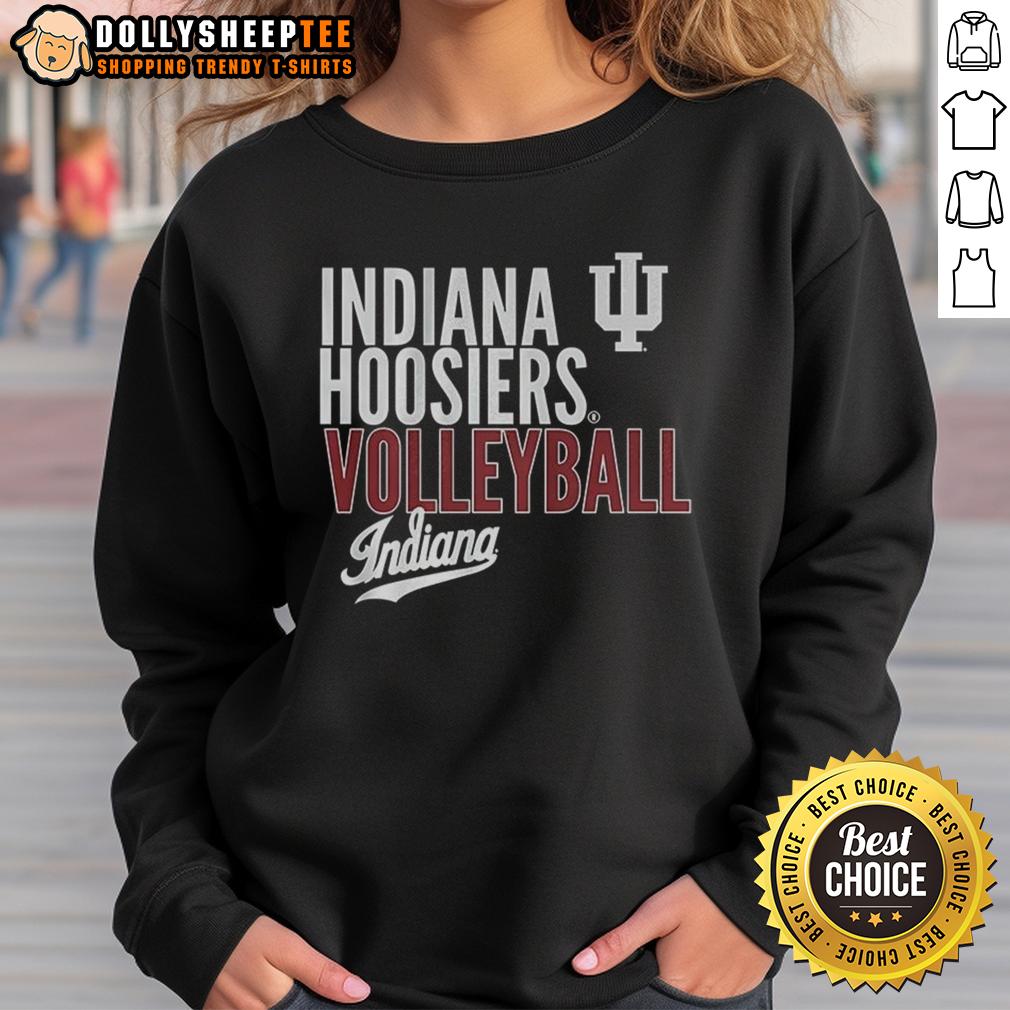 Good Indiana Huskers Volleyball NCAA Text Logo Overlay T-Shirt - Image 5