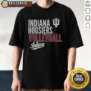 Good Indiana Huskers Volleyball NCAA Text Logo Overlay T-Shirt