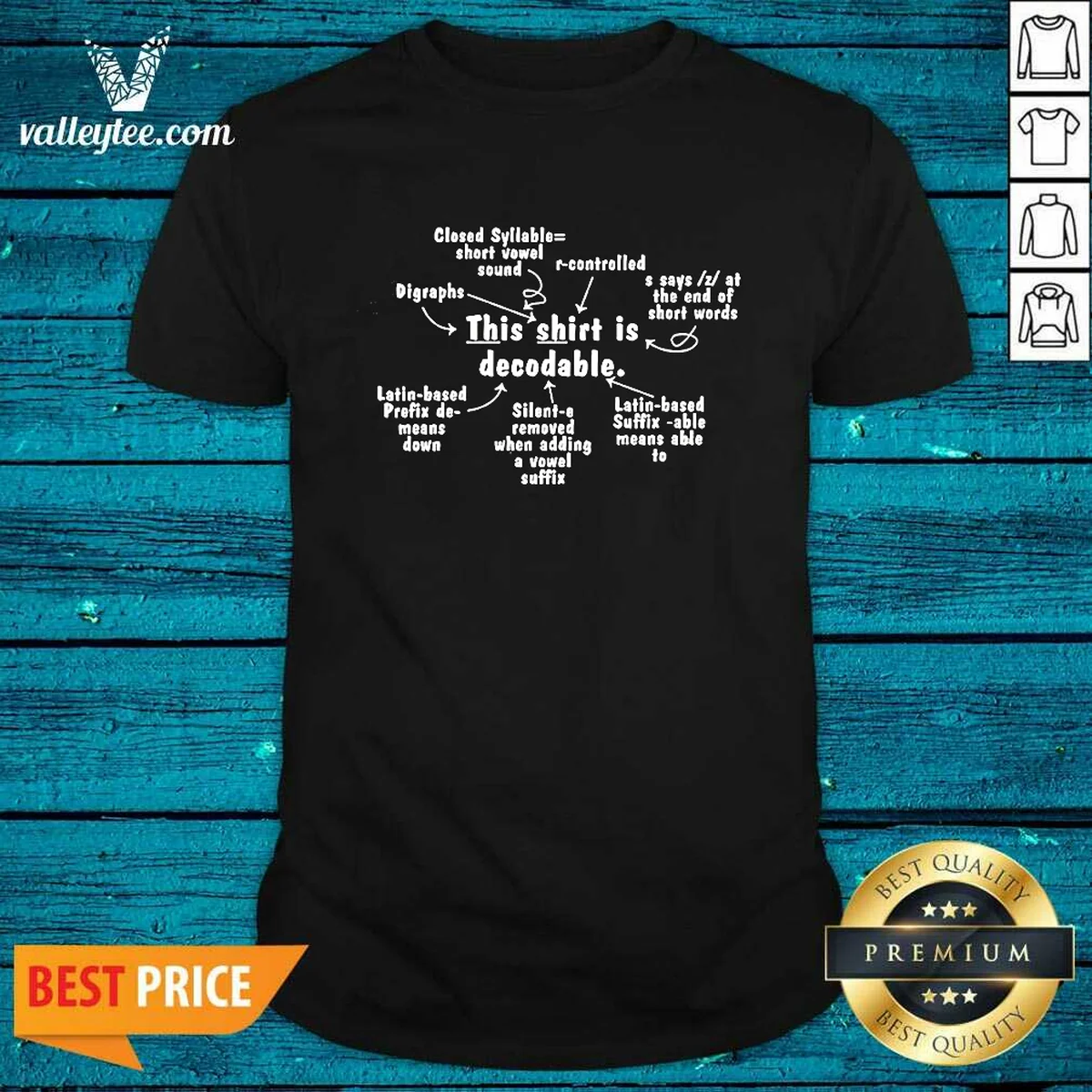 Official This Shirt Is Decodable Educational Linguistics Chart Shirt