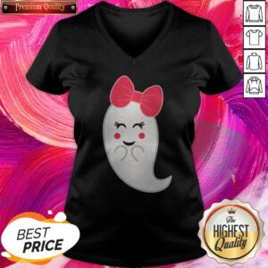 Alternative view of Cute Ghost With Bow Halloween Day Shirt