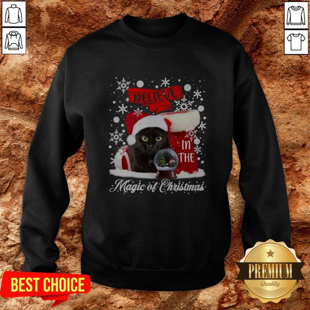 Cat Believe In The Magic Of Christmas Shirt - Image 4