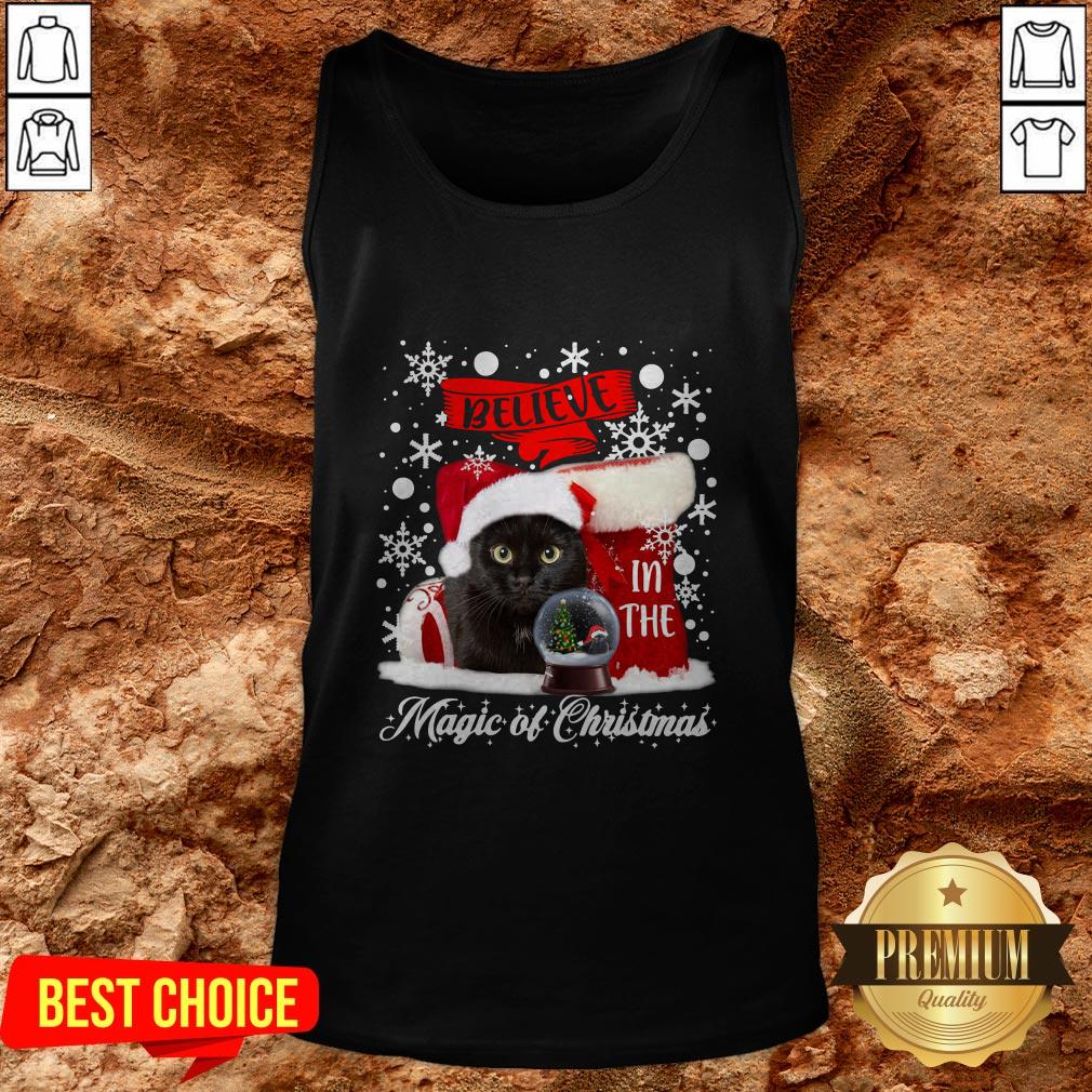 Cat Believe In The Magic Of Christmas Shirt - Image 3