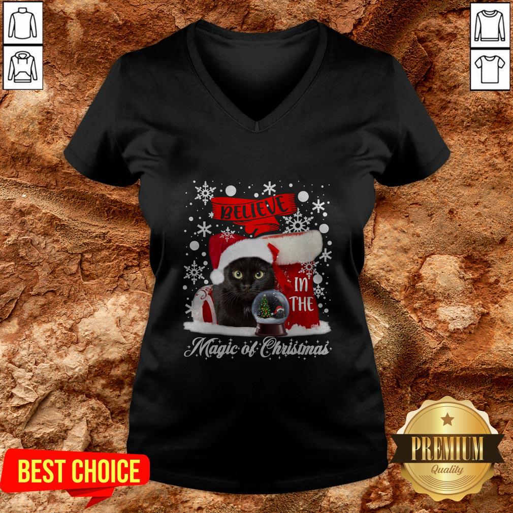 Cat Believe In The Magic Of Christmas Shirt - Image 2