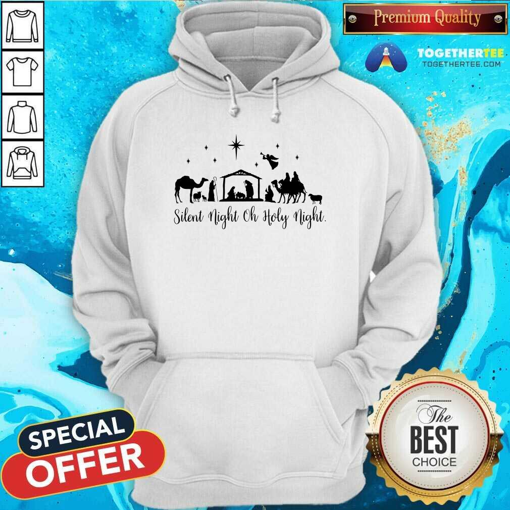 Original Silent Night Holy Nativity Christmas Manger Jesus T-Shirt - Image 5