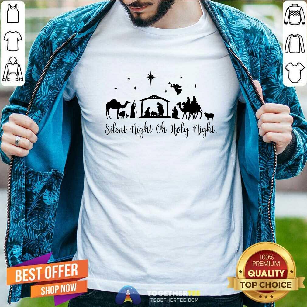 Original Silent Night Holy Nativity Christmas Manger Jesus T-Shirt