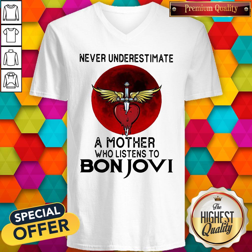 Never Underestimate A Mother Who Listens To Bon Jovi Shirt - Image 3