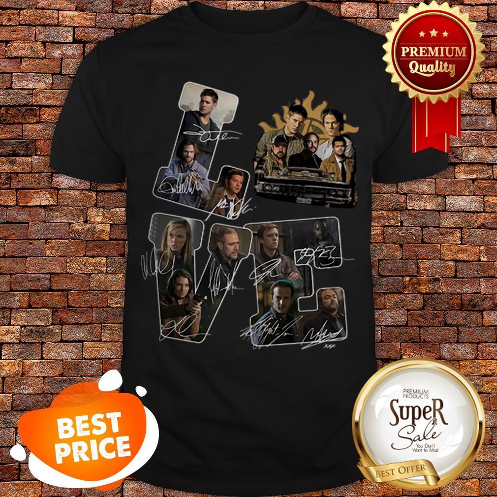 Nice Love Supernatural American Tv Series Signatures Shirt