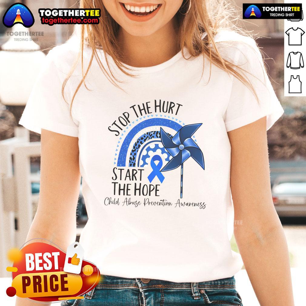 Nice Stop The Hurt Start The Hope Child Abuse Prevention Awareness T-Shirt - Image 3