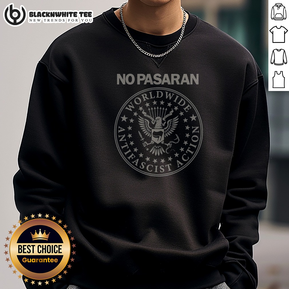 Awesome No Pasaran Worldwide Antifascist Action Shirt - Image 5