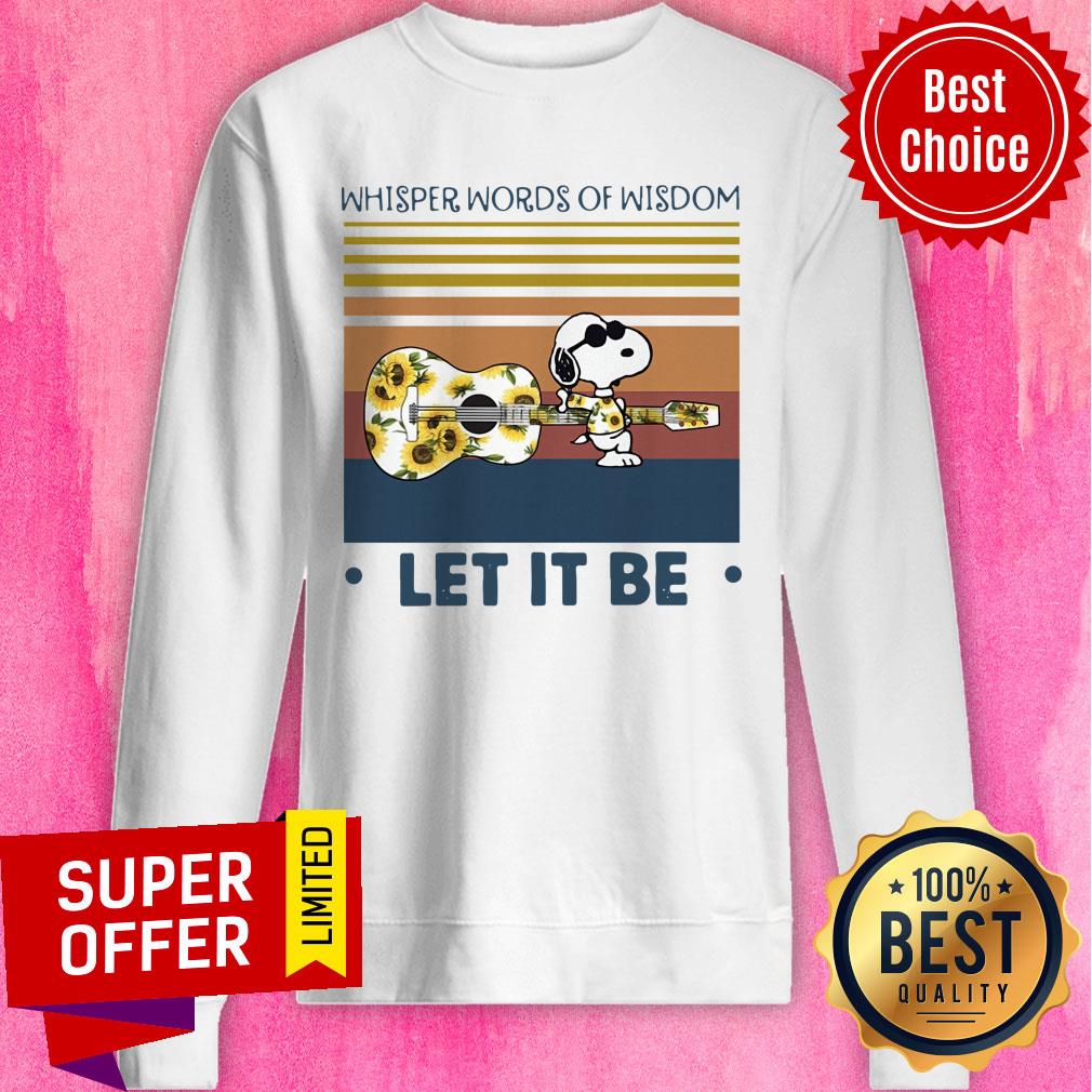 Snoopy Whisper Words Of Wisdom Let It Be Vintage Shirt - Image 5