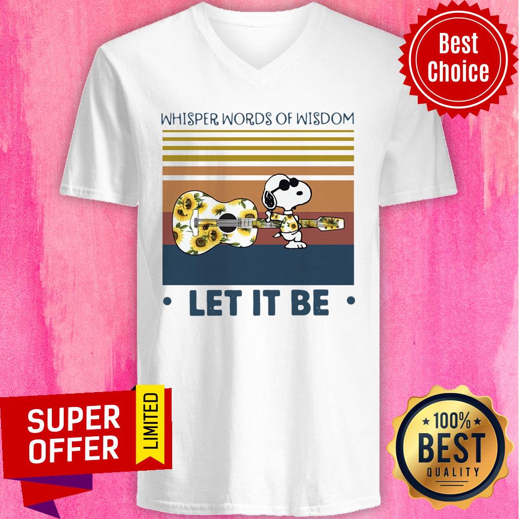 Snoopy Whisper Words Of Wisdom Let It Be Vintage Shirt - Image 3