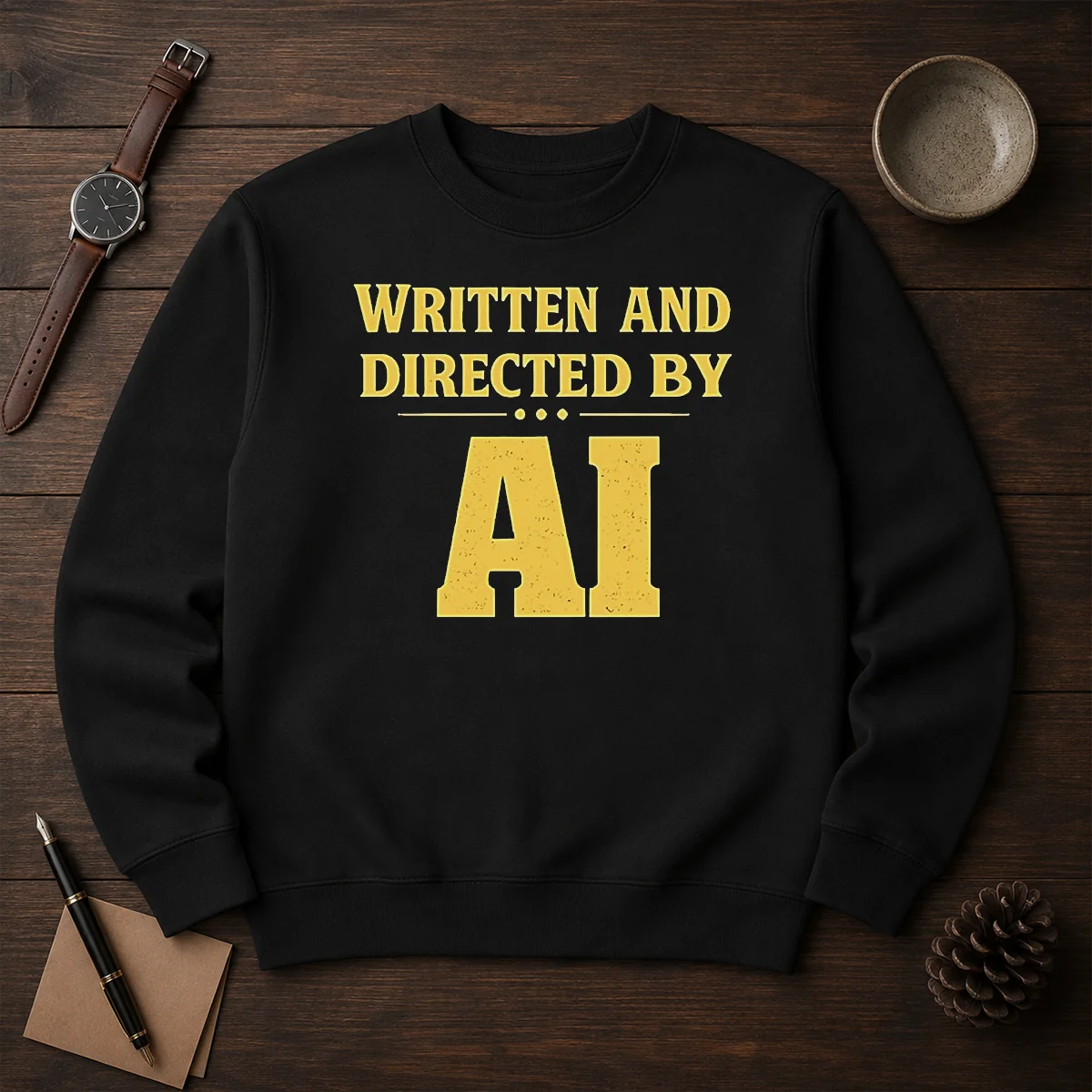 Top Written And Directed By AI Bold Text Shirt - Image 7