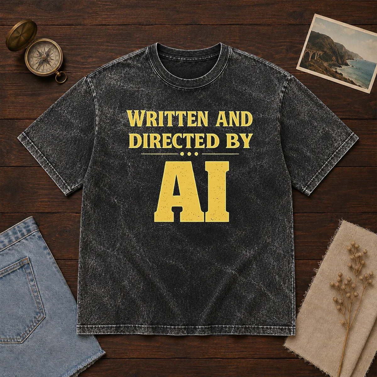 Top Written And Directed By AI Bold Text Shirt - Image 8