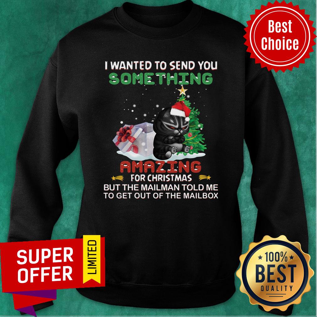 Black Cat I Wanted To Send You Something Amazing For Christmas Shirt - Image 4