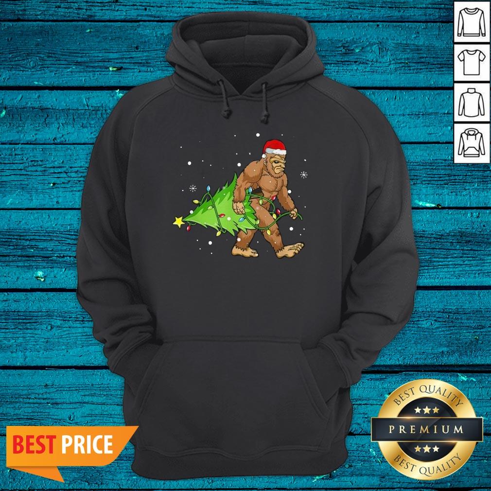 Sweet Santa Bigfoot Merry Christmas Tree Shirt - Image 3
