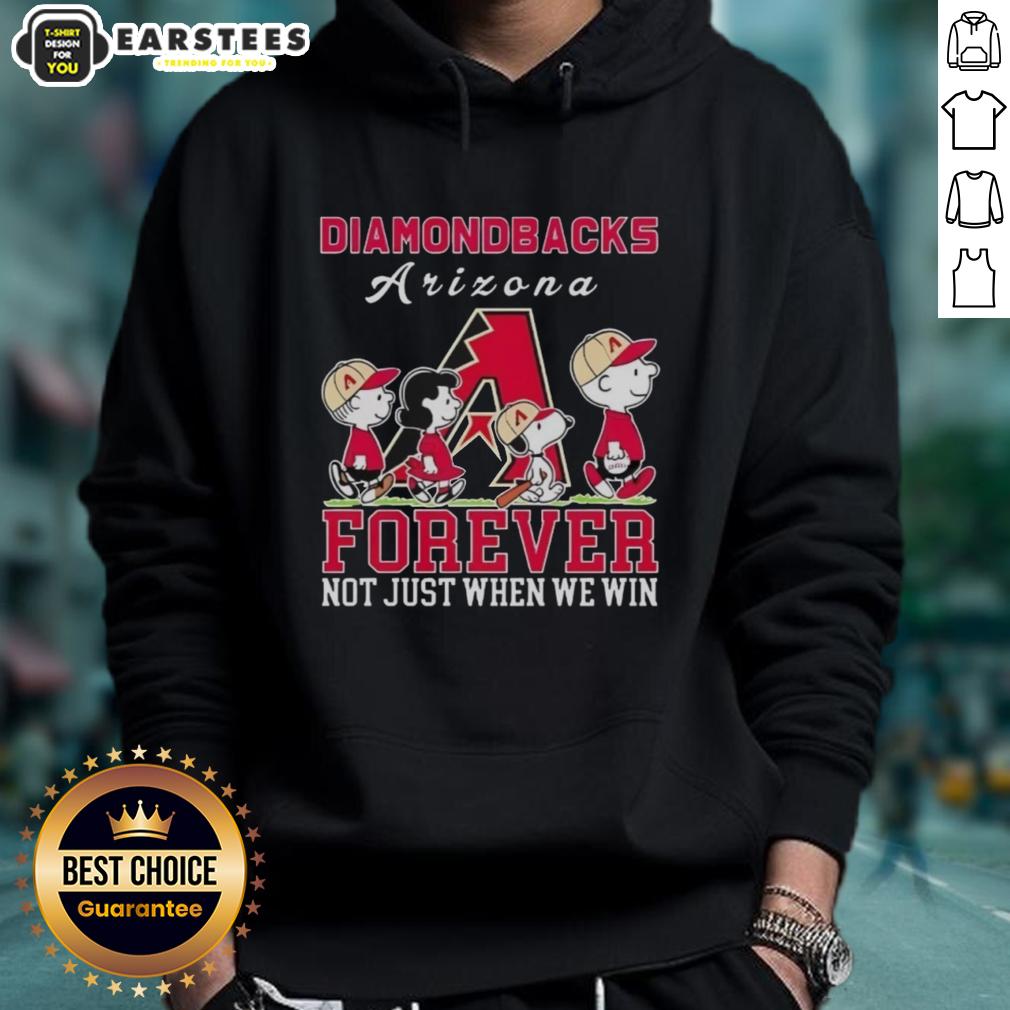 Awesome Snoopy And Charlie Brown Arizona Diamondbacks Baseball Forever Not Just When We Win T-Shirt - Image 2