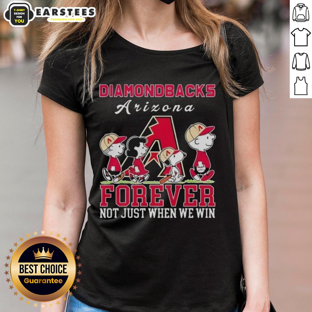 Awesome Snoopy And Charlie Brown Arizona Diamondbacks Baseball Forever Not Just When We Win T-Shirt - Image 3