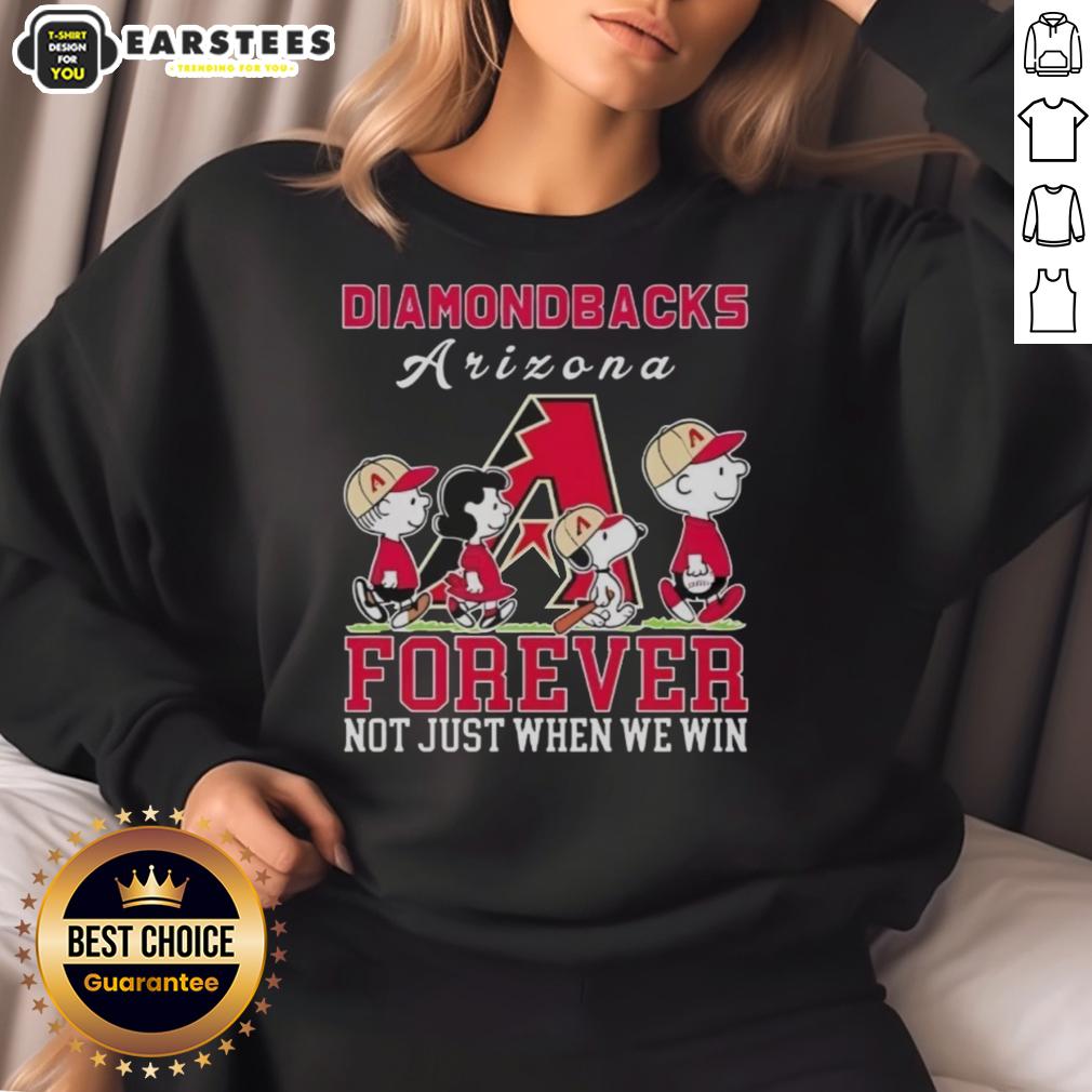 Awesome Snoopy And Charlie Brown Arizona Diamondbacks Baseball Forever Not Just When We Win T-Shirt - Image 5