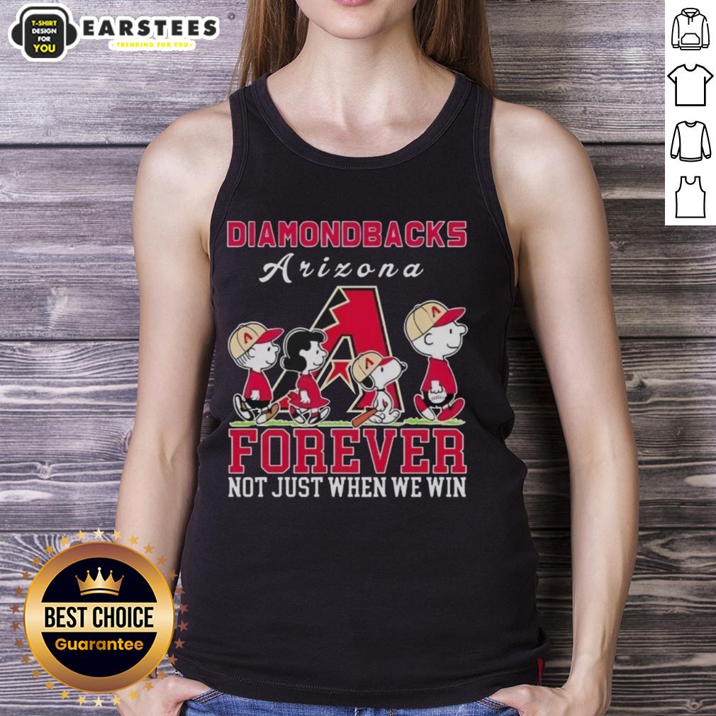 Awesome Snoopy And Charlie Brown Arizona Diamondbacks Baseball Forever Not Just When We Win T-Shirt - Image 4