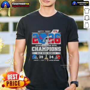 Official Allstate Sugar Bowl Ole Miss Rebels Hotty Toddy Caesars Superdome Football Helmet T-Shirt