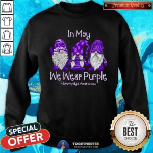 Alternative view of Grateful Gnomes In May Wear Purple Fibromyalgia Awareness Shirt