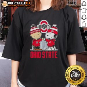 Alternative view of Top Snoopy And Charlie Brown Ohio State Buckeyes Football Skyline T-Shirt