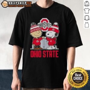 Top Snoopy And Charlie Brown Ohio State Buckeyes Football Skyline T-Shirt