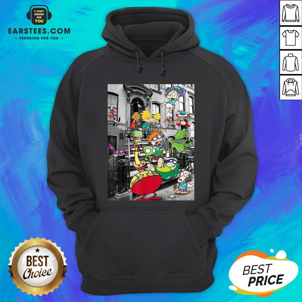 Nickelodeon Classic Nicktoons Hanging On Stoop 2020 T-Shirt - Image 3