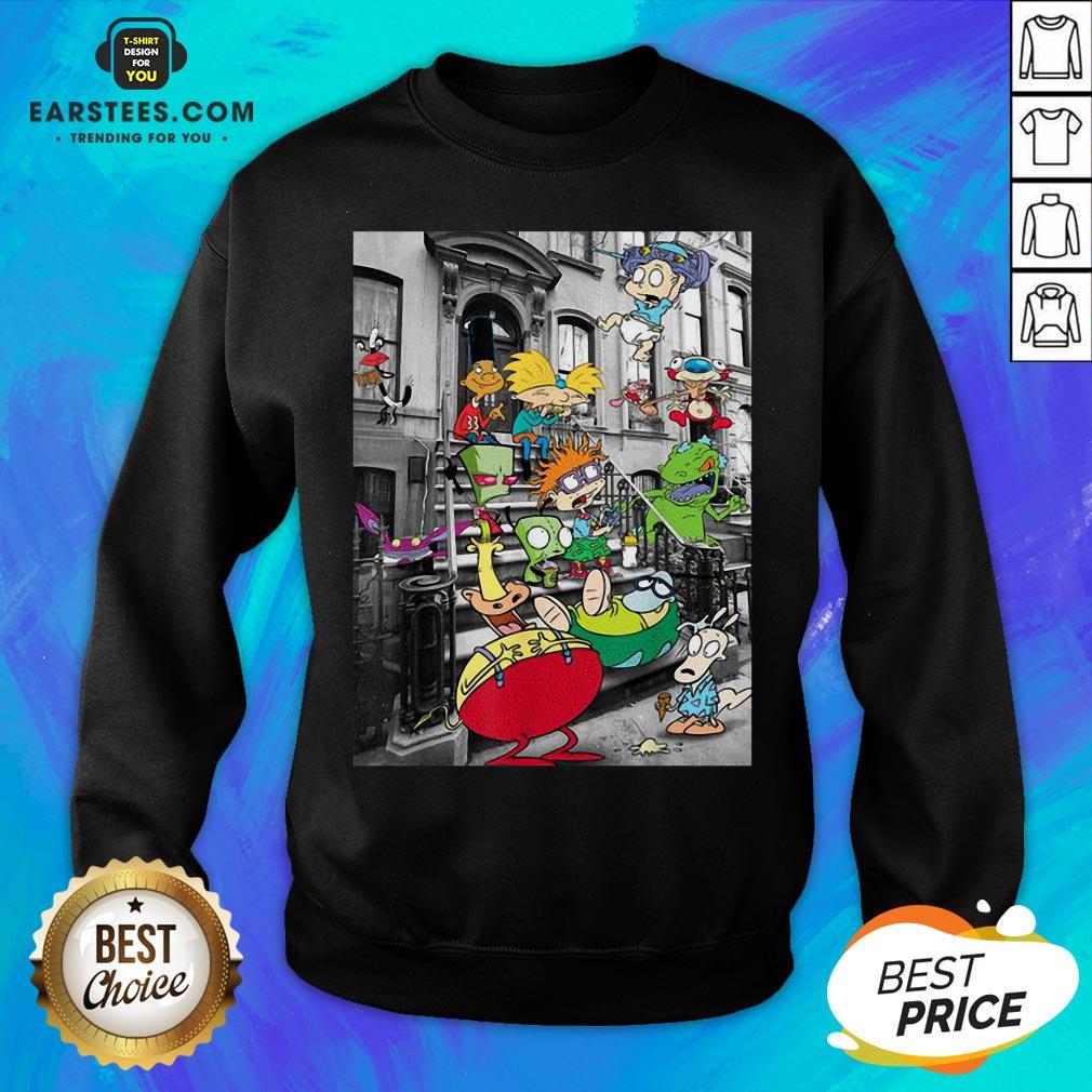 Nickelodeon Classic Nicktoons Hanging On Stoop 2020 T-Shirt - Image 2