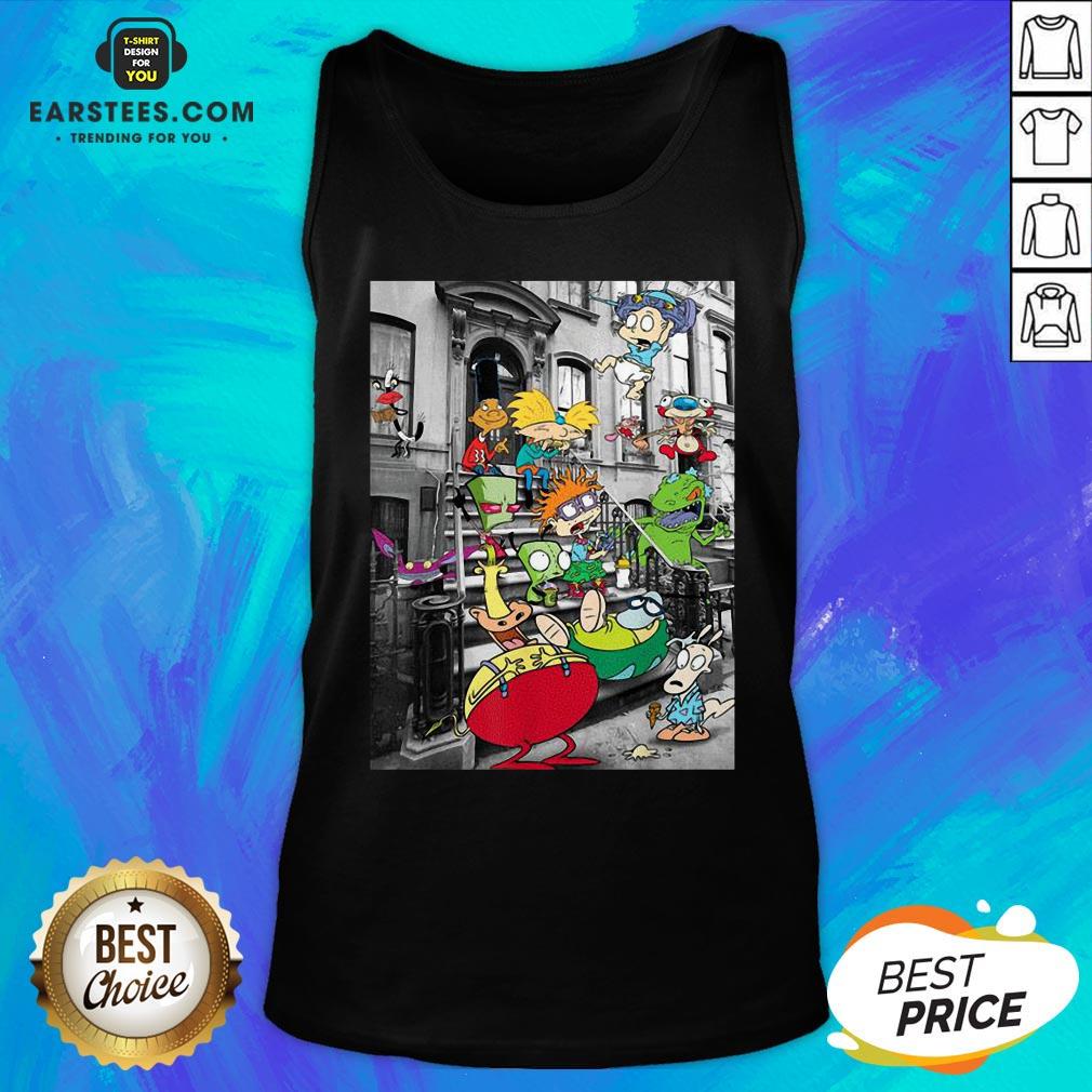 Nickelodeon Classic Nicktoons Hanging On Stoop 2020 T-Shirt - Image 5