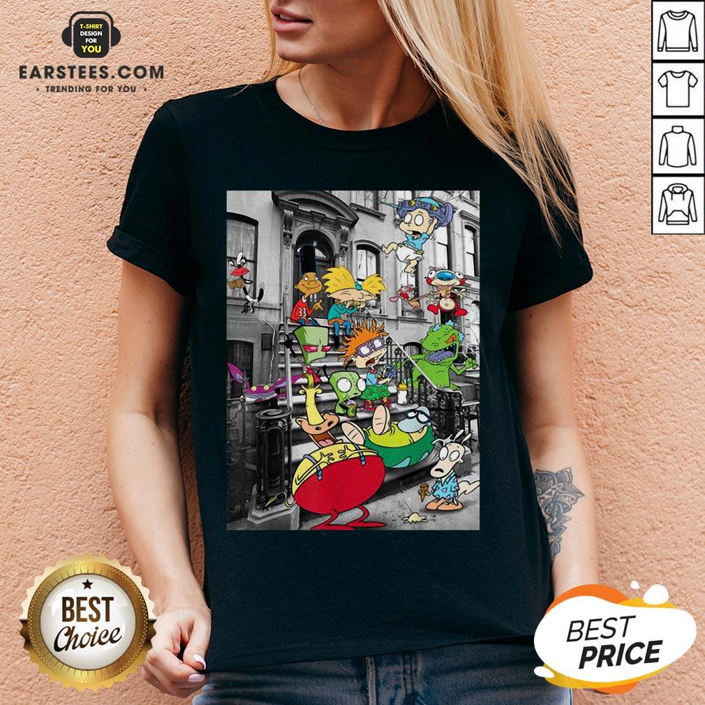 Nickelodeon Classic Nicktoons Hanging On Stoop 2020 T-Shirt - Image 4
