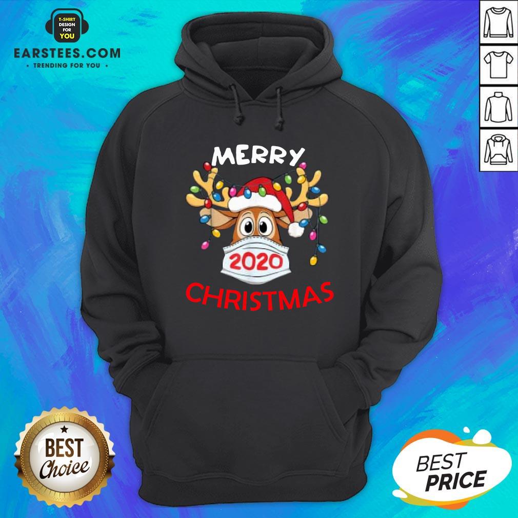 Hot Reindeer In Mask Merry Christmas Shirt - Image 2