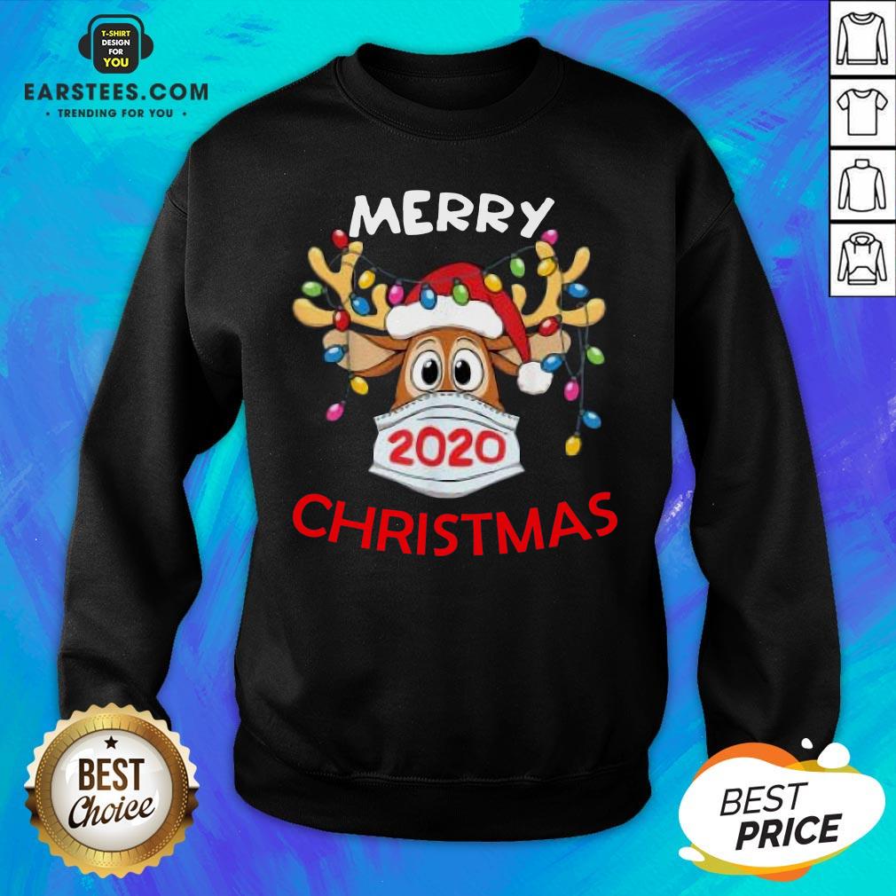 Hot Reindeer In Mask Merry Christmas Shirt - Image 5