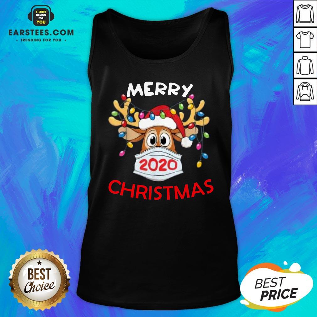Hot Reindeer In Mask Merry Christmas Shirt - Image 4