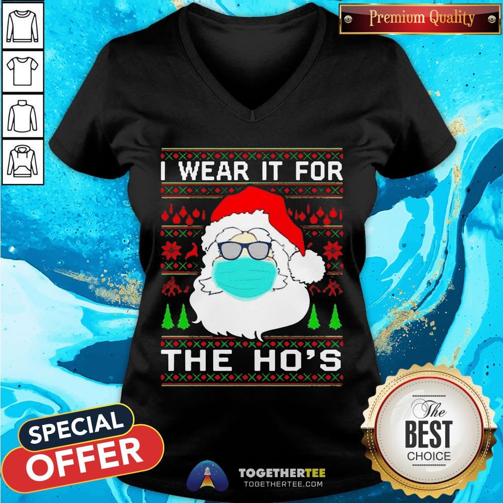 Santa Claus Face Mask I Wear It For The Ho’s Christmas 2020 T-Shirt - Image 2