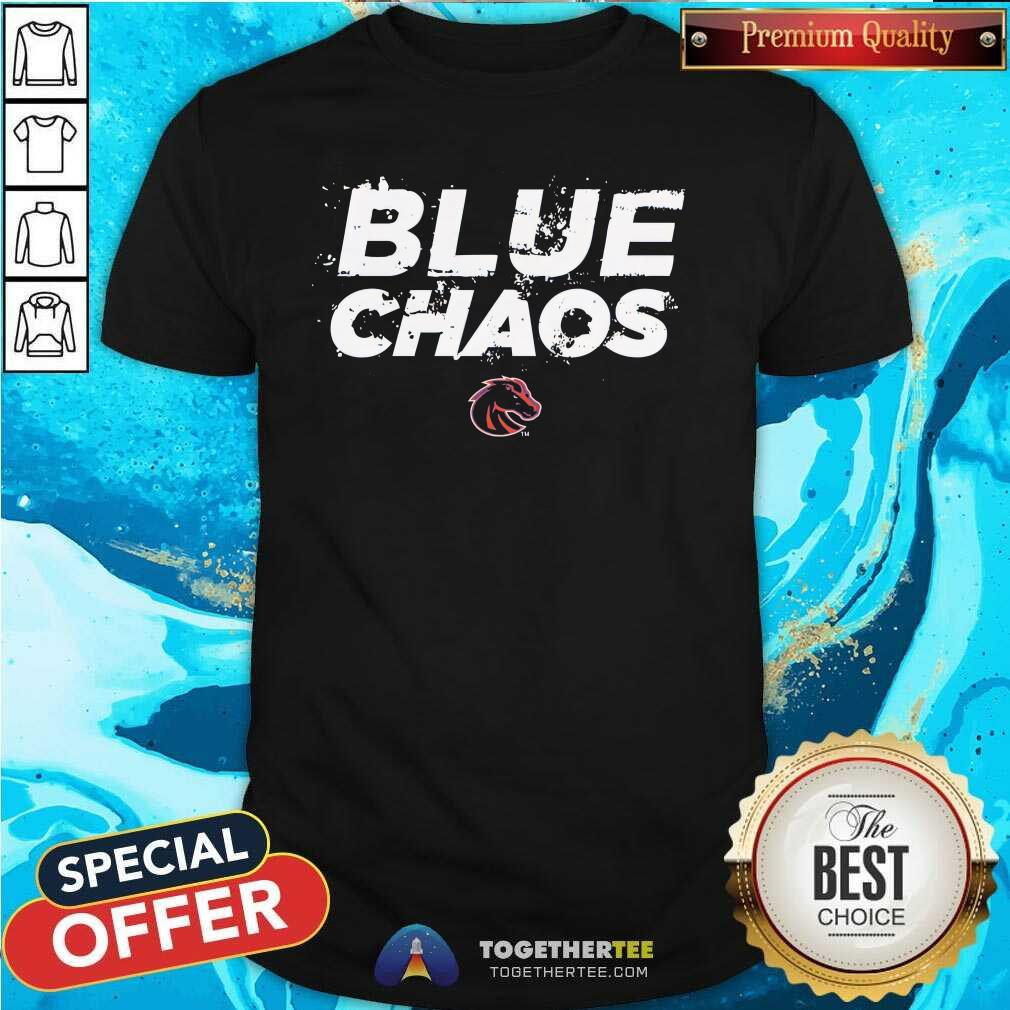 Official Royal Boise State Broncos Football Blue Chaos T-Shirt
