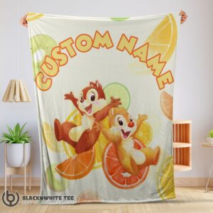 Happy Cute Disney Chip 'N' Dale Chip And Dale Blanket Fleece Customized Blanket